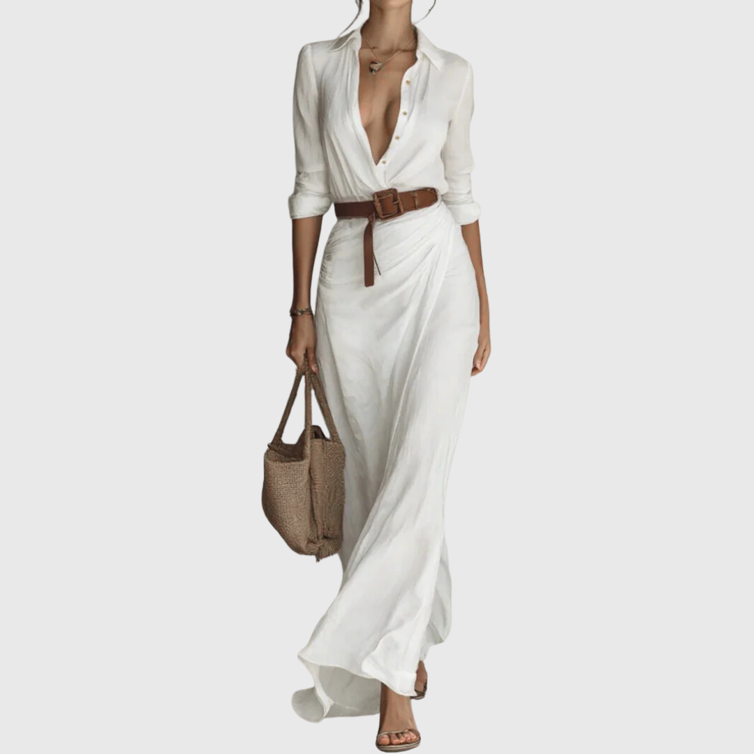 מלאי | שמלות מקסי עם שרוולים ארוכים ומותן צמודה